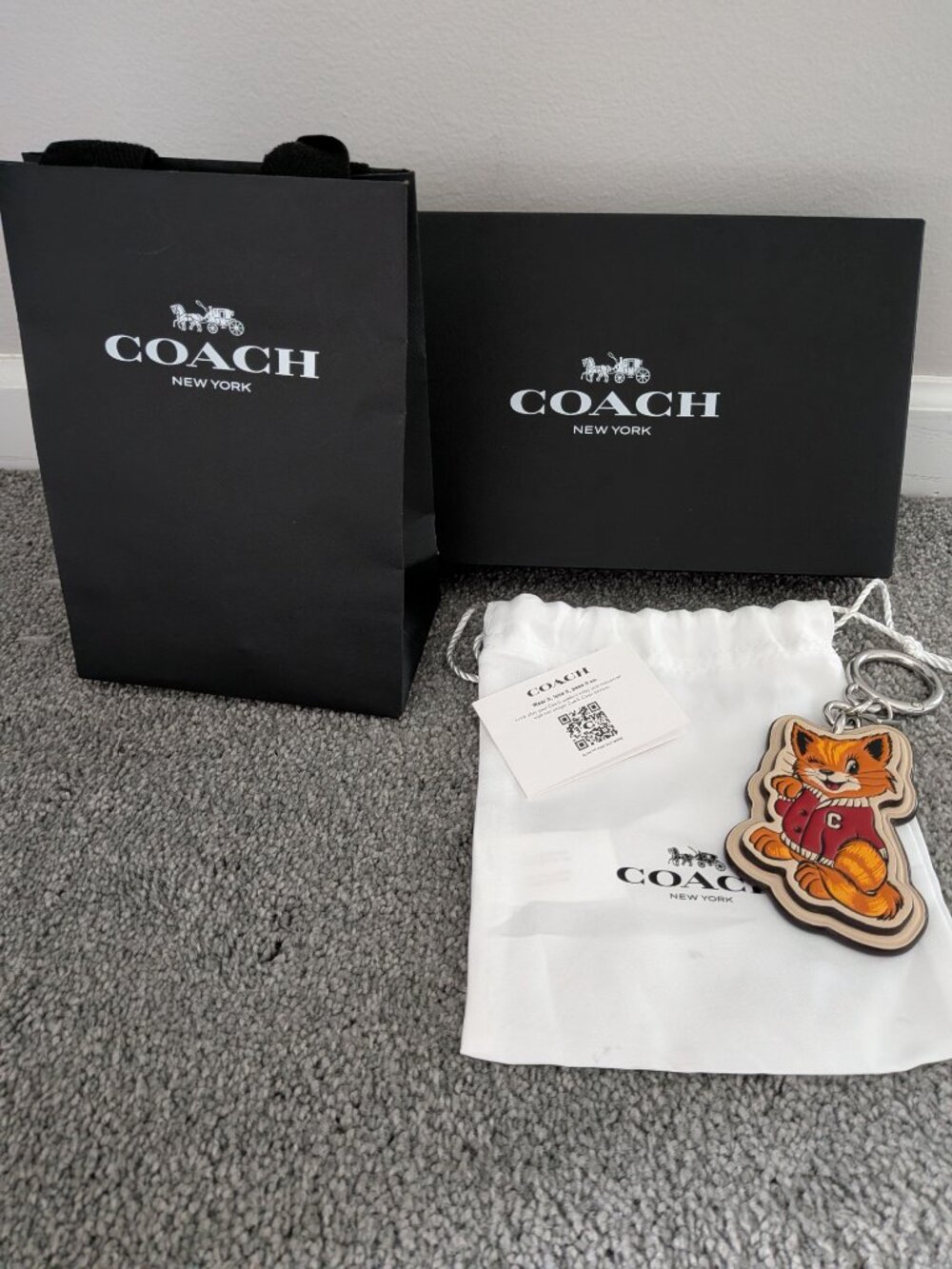 NWT Coach Harajuku Cat Street Cat Keychain Bag Charm Japan Exclusive - Picture 2 of 7